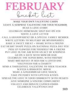 February Bucket List 2021