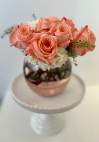 Pink Rose & Hydrangea Fresh Arrangement