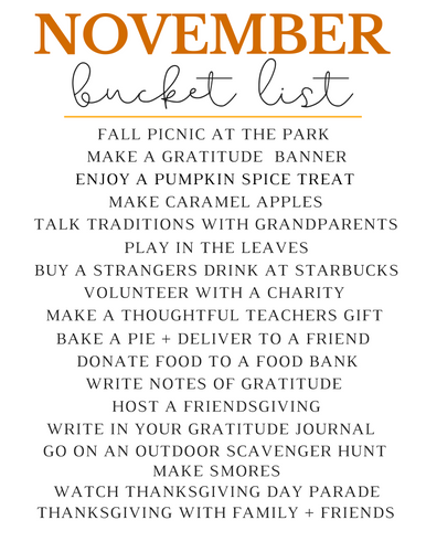 Freebie! November Bucket List
