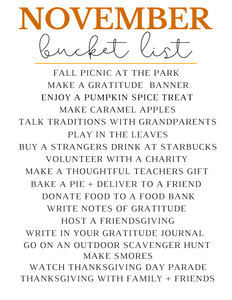 Freebie! November Bucket List