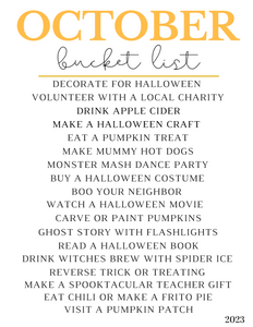 Freebie! October Bucket List