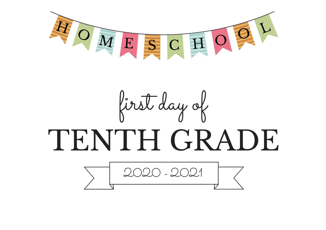 TENTH GRADE HOMESCHOOL FIRST DAY OF SCHOOL