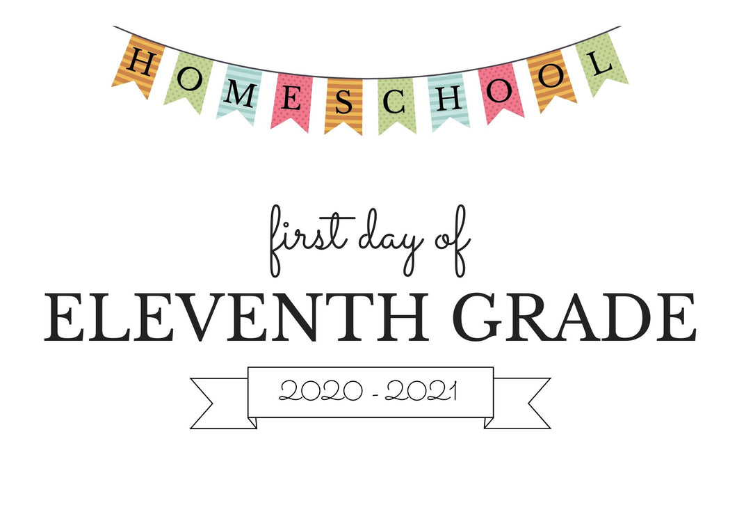 ELEVENTH GRADE HOMESCHOOL FIRST DAY OF SCHOOL