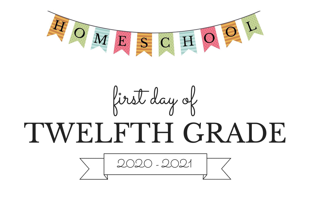 TWELFTH GRADE HOMESCHOOL FIRST DAY OF SCHOOL