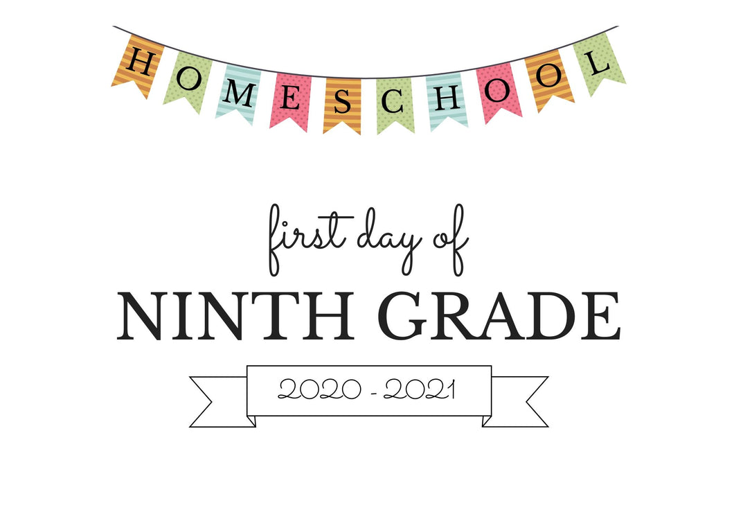 NINTH GRADE HOMESCHOOL FIRST DAY OF SCHOOL